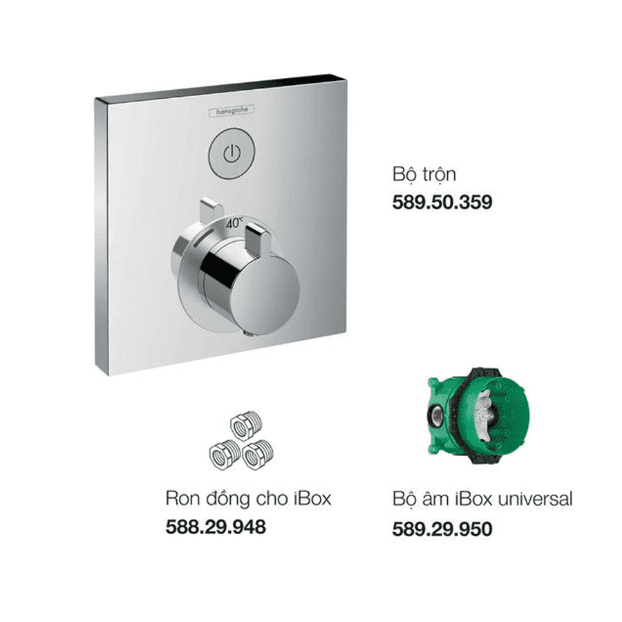 Bộ trộn sen âm 1 chức năng có điều nhiệt ShowerSelect 589.50.363